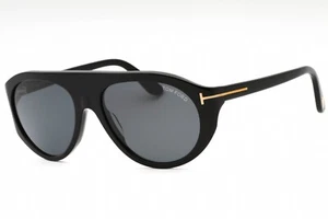 TOM FORD FT1001 01A Sunglasses Shiny Black Frame Smoke Lenses 57mm - Picture 1 of 4