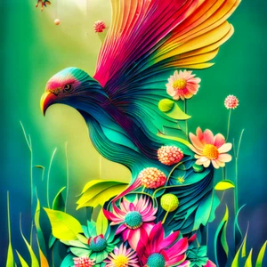 Printable, Digital Download, *.PNG File - Paper Birds Fine Art Collection: #32 - Picture 1 of 1