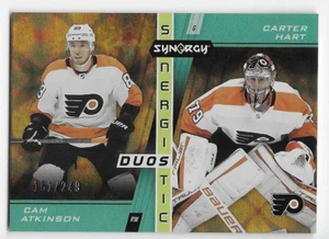 21/22 UPPER DECK SYNERGY SYNERGISTIC DUOS GOLD Cam Atkinson/Carter Hart #151/249 - Picture 1 of 1