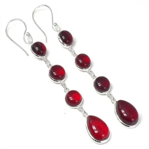 Red  Carnelian Gemstone 925 Sterling Silver Handmade Jewelry Earring Sz 2.80