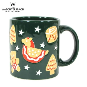 Waechtersbach GINGERBREAD COOKIES 12oz Mug Green White Stars Christmas Germany - Picture 1 of 11