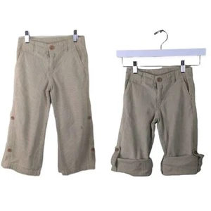 Janie and Jack Boys Pants Seersucker Striped Rolltab Pants Shorts Beige Size 4 - Picture 1 of 12