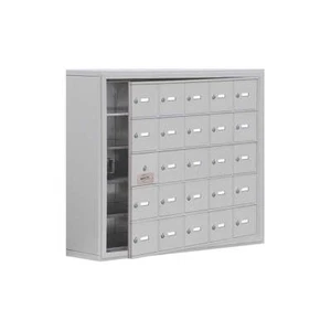 SALSBURY INDUSTRIES 19158-25ASK Locker,5x5Lckrs,Slvr,31"x37"x9" 53FM97 - Picture 1 of 2