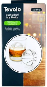 Tovolo Basketball Ice Molds, Set of 2 Basketball-Shaped Ice Sphere Molds / NEW - Picture 1 of 5