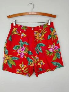 Lauren Ralph Lauren 100% Linen Floral High Rise Shorts Hawaiian 12P Waist 30" - Picture 1 of 8