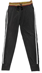 C&C CALIFORNIA Women Medium Black Striped Stretch Blend Pull-On Jogger Pants - Picture 1 of 20