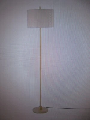 Globe 62 in. Light Faux Wood Floor Lamp with Jute Shade On/Off Rotary Switch - Image 1 of 4