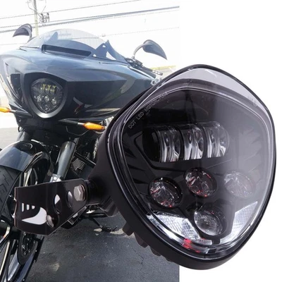 Faro proyector de haz alto/bajo de 7"" LED para Kawasaki Vulcan VN S 650 900 1500 2000 Foto 1 de 4