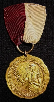 古董 UO 奥克拉荷马大学 SOONERS 镀金体育奖牌 NCAA — 第 1/4 张图片