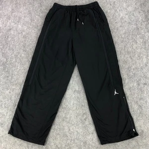 Air Jordan Mens Sweatpants XL Black High Rise Drawstring Zip Ankles Basketball - Picture 1 of 12