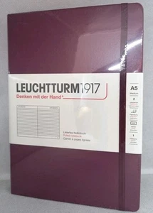 P031 - Leuchtturm 1917 - Notizbuch Medium A5 Hardcover Port Red Liniert - NEU - Bild 1 von 2