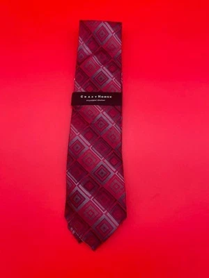 Claiborne Crazy Horse Men's Red & Silver Tie - NWT - Stain Resistant - 100% Silk - Image 1 of 4