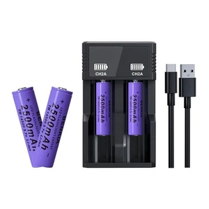 14500 Rechargeable Battery 2500mAh Button Top 3.7Volt Lithium Batteries for H... - Picture 1 of 6