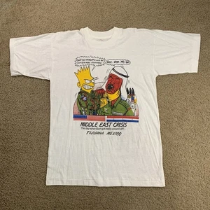Vintage The Simpson Parody Operation Desert Storm T Shirt Medium 90s Bart RARE - Picture 1 of 9