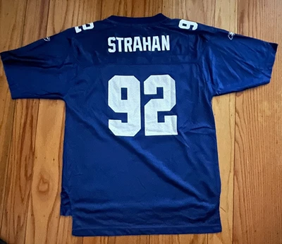 Vintage Blue  Reebok NFL Michael Strahan Jersey - New York Giants #92 - Youth L - Image 1 of 4
