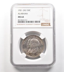 1921 Alabama Commemorative Half Dollar 2x2 MS64 NGC PQ *5308 - Picture 1 of 3