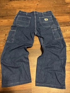 Vintage Carhartt Carpenter Jeans Mens 38x27 Blue Denim Baggy Pants - Picture 1 of 6