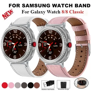 Leather Strap For Samsung Galaxy Watch 8/Classic/Ultra 47mm Sports Bracelet Band - Picture 1 of 50