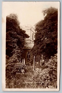 Postcard Harborne Church and Cemetery Grave Yard Real Photo RPPC - Picture 1 of 2