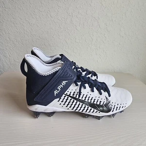 Mens Size 12 Nike Football Cleats Navy Blue Alpha Menace Pro 2 Mid BV3945-102 - Picture 1 of 6
