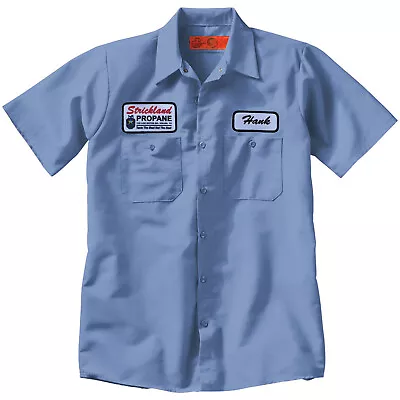 HANK STRICKLAND PROPANE Funny Patch Work SHIRT Halloween costume king of hill - Image 1 of 4