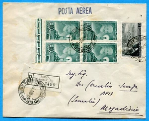 1956 POSTA AEREA MAZZINI £.100 QUARTINA x SOMALIA AFIS (290748) - Imagen 1 de 2