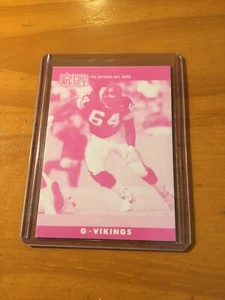 Tarjeta de error Pro Set 1990 Randall McDaniel magenta frontal Steve Beuerlein rara - Imagen 1 de 2