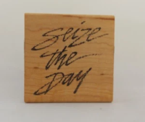 Seize the Day 2 1/4" x 2 1/2" Rubber Stamp Commotion Rubber Stamps - Picture 1 of 2