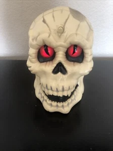 Gemmy Halloween Skull Button Activated Animated Talking Light Up Eyes Works - Picture 1 of 6