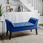 Velvet/Chenille Bed End Bench Pouffe Chaise Lounge Hallway Bedroom Window Seat