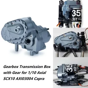CNC Metal Gearbox Transmission Box with Gear for 1/10 Axial SCX10 AXI03004 Capra - Picture 1 of 11