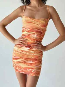 Princess Polly Harlan mini dress orange multi - Picture 1 of 7