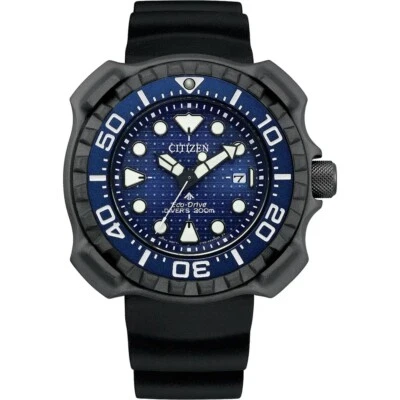 Citizen Watch BN0225-04L Promaster Titanium Eco Drive Black DLC/Blue Ltd Ed  NEW - image 1 of 4