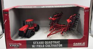 1/64  Ertl Case-IH STX480 Quadtrac with Field Cultivator Tractor Set 2007 NOS