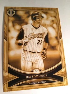 2018 Topps Tribute Jumbo 5x7 Jim Edmonds Angels 76 Gold 04/10 - Picture 1 of 1