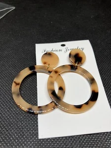 Fashion Boho Drop Dangle Acrylic Resin Stud Earrings Women Jewelry Brown #166 - Picture 1 of 3