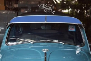 VW Beetle Bug external Vintage Style Sun visor sunvisor aluminium mesh blue - Picture 1 of 5