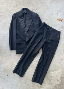 Vintage 1920s 2pc Men’s Suit Set Tuxedo w/ Satin Lapel Rothschild Brand - Picture 1 of 19