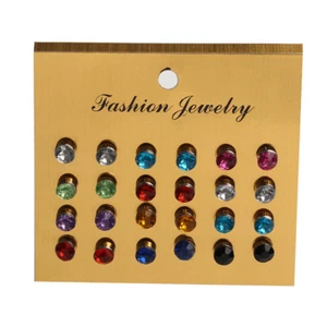 9 Colours 6mm Crystal Stone Ear Stud Earrings Mens Sons Earrings Gift AUS SELLER - Picture 1 of 23