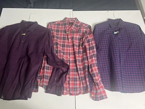 UNTUCKIT COTTON BUTTON DOWN SHIRT LOT OF 3 SHIRT SIZE LARGE DRY CLEANED PREOWNED - Picture 1 of 11