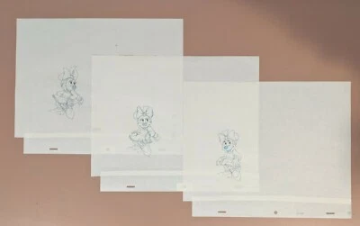 Lote de 3 Dibujos de Producción Original Disney Minnie Mouse Animación Arte Foto 1 de 4