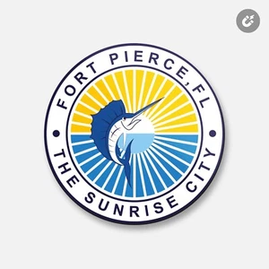 Fort Pierce City Florida USA State | 4'' X 4'' Round Decorative Magnet - Picture 1 of 2