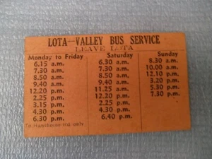 OLV VINTAGE LOTA VALLEY BUS SERVICE TICKET, BRISBANE AUSTRALIEN - Bild 1 von 4