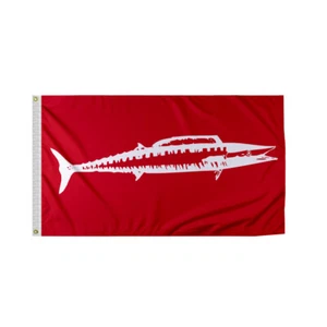 Promo Patriot's Wahoo Novelty Boat Flag 12"x18" 200D Nylon, Brass Eyelets - Picture 1 of 6