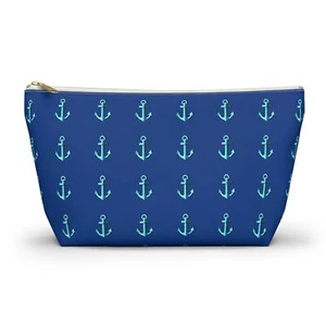 Blue with Light Blue Anchors - Accessory Pouch w T-bottom - Picture 1 of 24