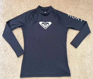 Roxy Girls Youth Medium Long Sleeve Rashguard Black Swim Top - Picture 1 of 8