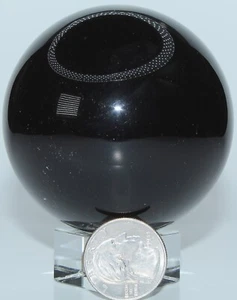 Esfera de obsidiana negra islandesa AAA / 2,76" (70,10 mm) / 15,20 oz (430,91 gr) 3471 - Imagen 1 de 17