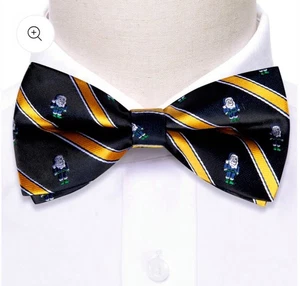 Barry Wang Herren Feiertage Weihnachten Santa schwarz orange Mode Seide Fliege EUC - Bild 1 von 13