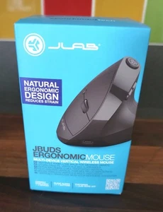 JLab JBuds 2.4G Wireless, Bluetooth Vertical Ergonomic Optical Mouse, Black - Picture 1 of 4