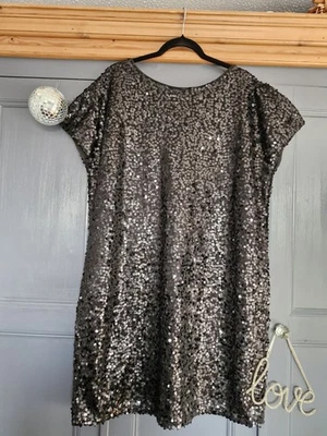 Next Black Sequin Dress Size 18 Worn Once - Image 1 of 4